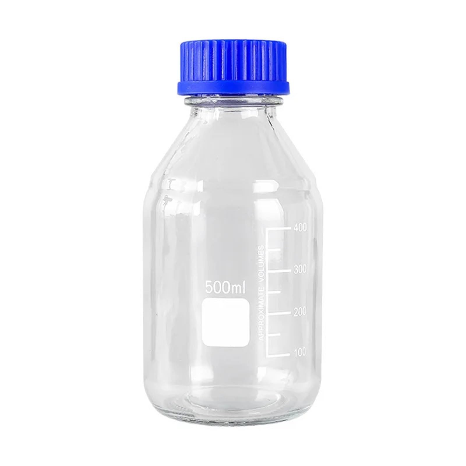 Botella de reactivo de vidrio con cristalería de química de laboratorio con tapón de rosca azul(1000ml)