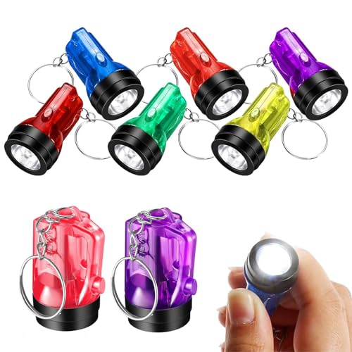 Mini Linterna LED Set,Mini Linterna Llavero LED,Linterna LED para Niños,Linterna Niños,Linterna Pequeña,Llavero Linterna LED,Linterna Infantil Juguetes para Camping/Emergencias,Regalos para Niños,8PC
