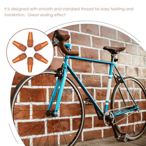 Cubiertas de válvula de bicicleta naranja para montaña y carretera miniatura 3
