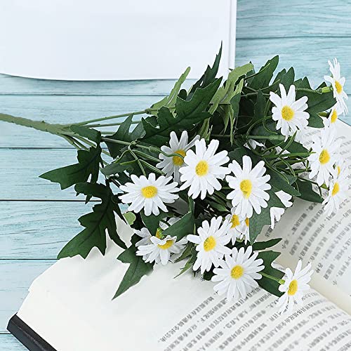 Bakiauli Fleurs Artificielles, Bouquet de 24 Marguerites Artificielle Blanches, Fausse Fleur Vase Décoration Plantes Artificielles Bricolage Arrangement Floral...