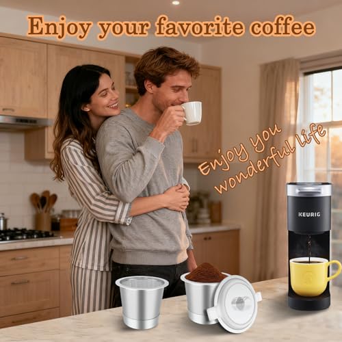 Haetyly Reusable K Cups Campatible with Keurig 1.0 Coffee Maker,Stainless Steel Reusable Coffee Pods with Heat Resistant Handles Innovative Design (1Pack) — view 6