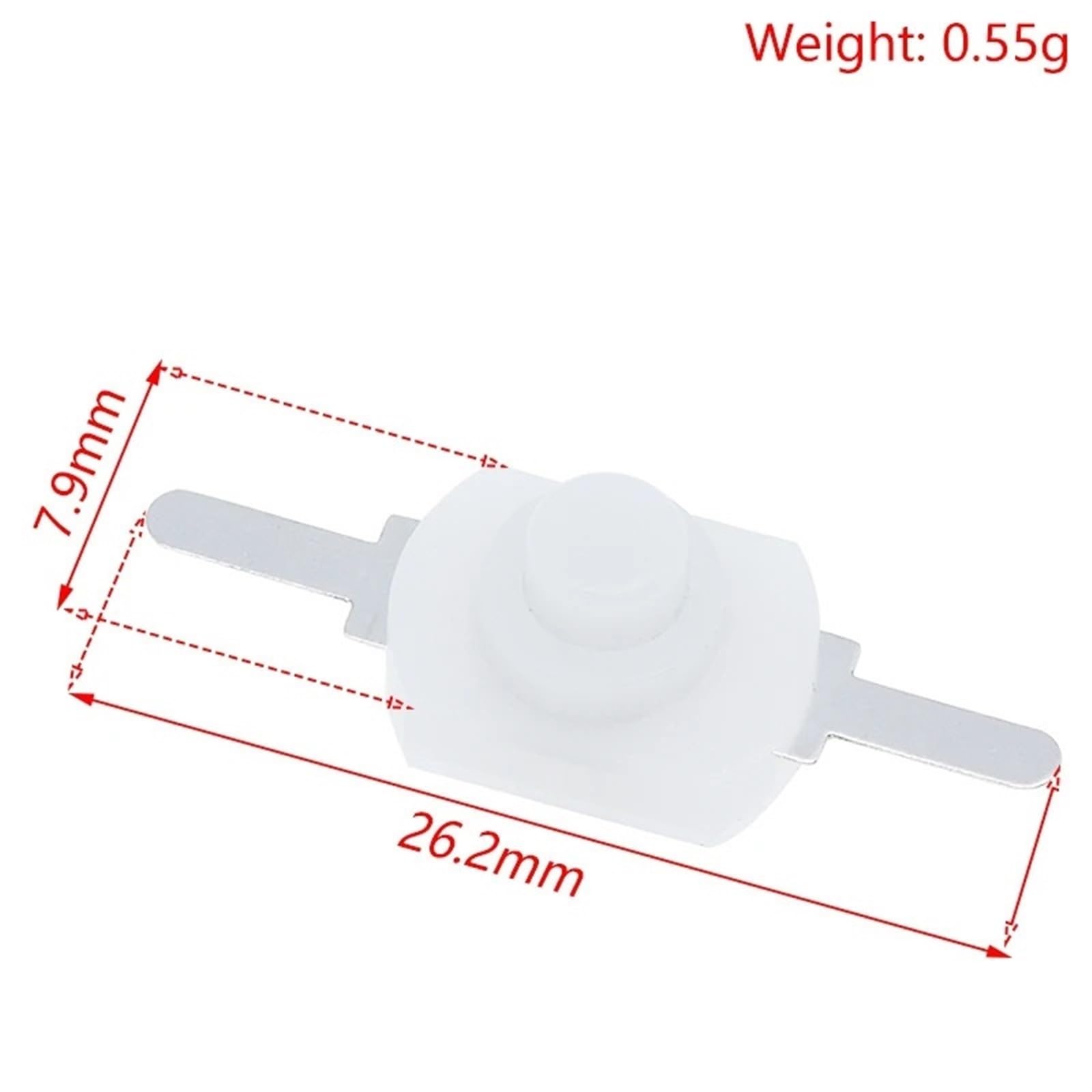 Czarny 10 szt. DC 30 V 1 A Mini włącznik na wyłącznik na latarkę (WHITE)