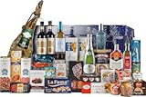 Arcón Cartón Cesta de Navidad 31 productos con vinos, paleta de jamón y otros
