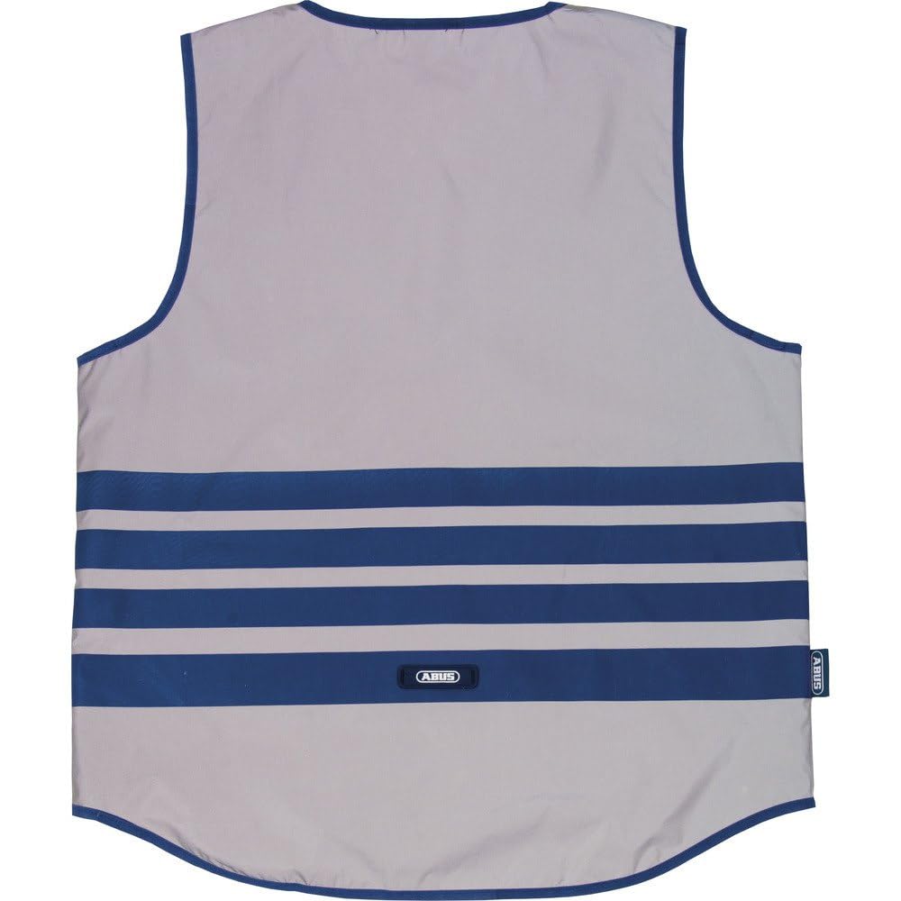 ABUS Lumino Urban Vest - Fully Reflective Safety Vest for Better Visibility at Night - for Adults - with Zip, Silver, XX-Large