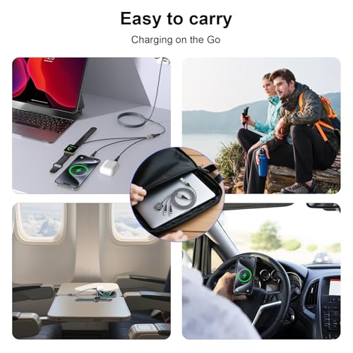 2FT Nylon Braided for Apple Watch Charger 3 in 2 - USB C/Lightning/Micro Fast Charging Cable, Compatible with iWatch Ultra/SE/9-1 & iPhone 15/14/13, Galaxy S23 (Durable Tangle-Free) — view 6