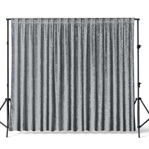 Toile de fond en velours argenté Trimming Shop, tissu luxe de 3x3m