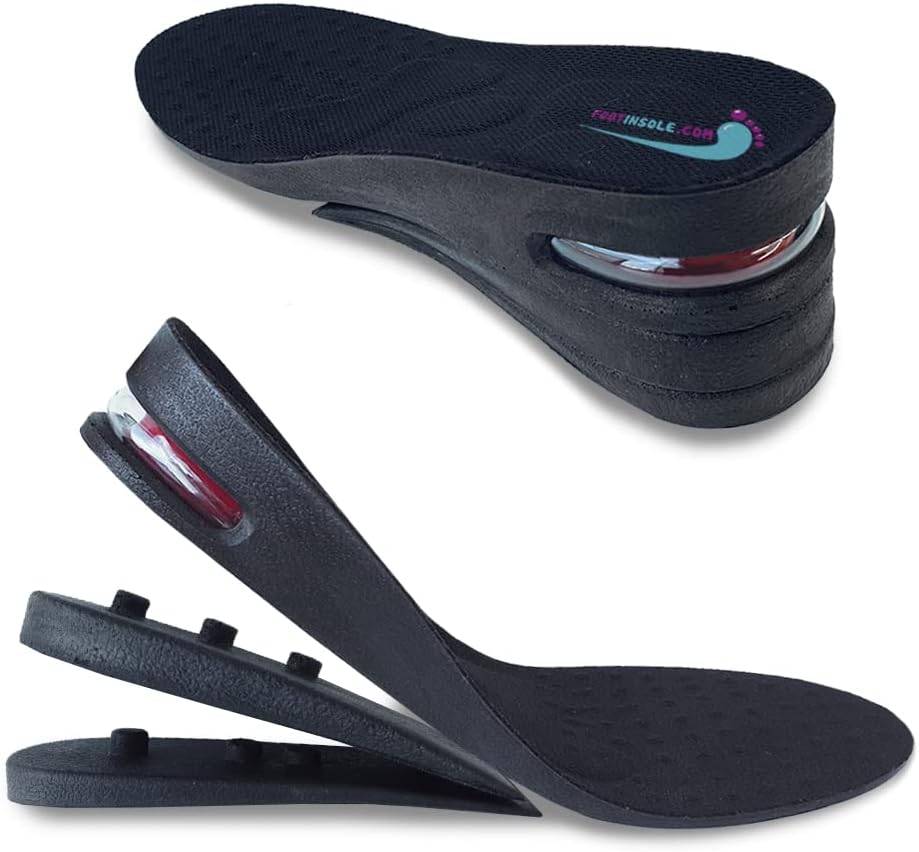 Height Increase Shoe Insoles with Air Cushion (3 Layers (2.5" UP), Large (Men's 7-11))
