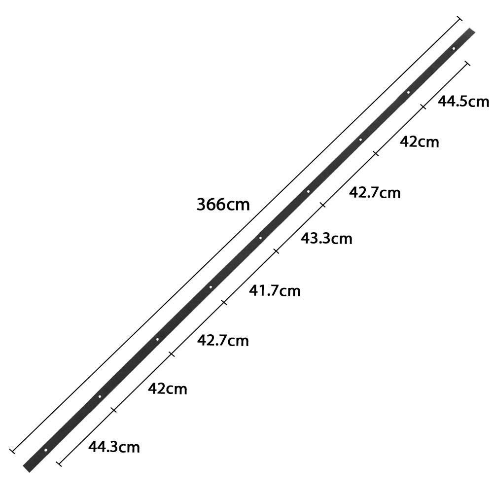 Yaheetech zestaw okuć do drzwi przesuwnych 366 cm, system do drzwi przesuwnych, szyna jezdna z uchwytem dystansowym, zestaw montażowy