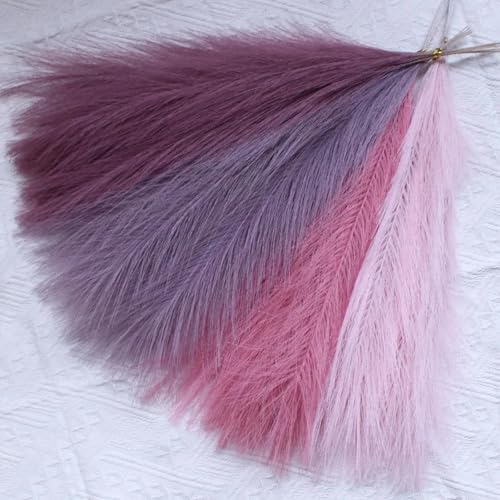 Boho decorativo ramo de 10 unidades de pasto pampas rosa miniatura 3