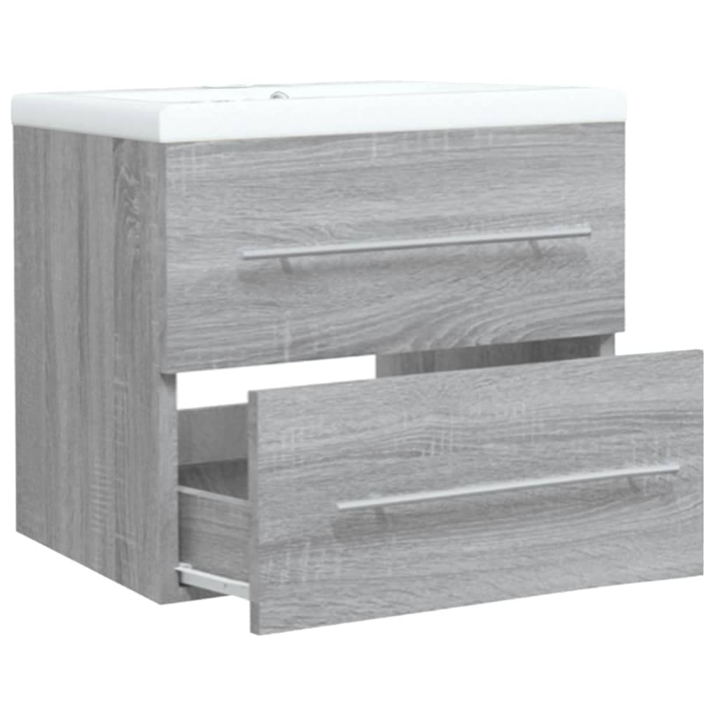 Mueble de baño con Lavabo Madera contrachapada Gris Sonoma,Tocadores,Tocadores de baño,27.08kg-3120180
