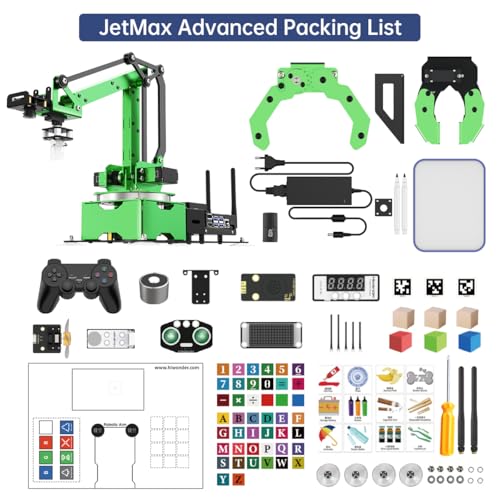 Image of LewanSoul JetMax Robotic Arm for Jetson Nano AI Vision ROS Open Source Programmable Robot Arm Kit with 4 Kinds Gripper Camera Sensor Modules Wireless Controller, App /PC Coding Study DIY Robotic