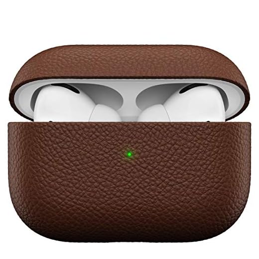 KeyBudz Artisan läderfodral för Apple AirPods Pro-fodral, fodral, läderfodral äkta läder, hörlurar hörlurar hörlurar, tillbehör, brunt