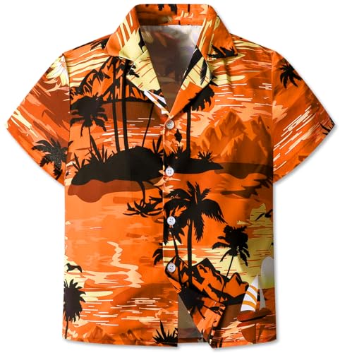 Image of SANGTREE 3 Piece Boy Outfits Short Sleeve Shirt and Shorts Set Beach Vacation Summer Clothes, 3 Months - 9 Years