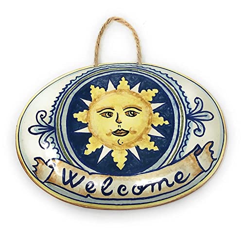 CERAMICHE D'ARTE PARRINI - Italian Ceramic Art Pottery Tile House Plaques Decorative Sun Welcome Hand Painted Made in ITALY Tuscan