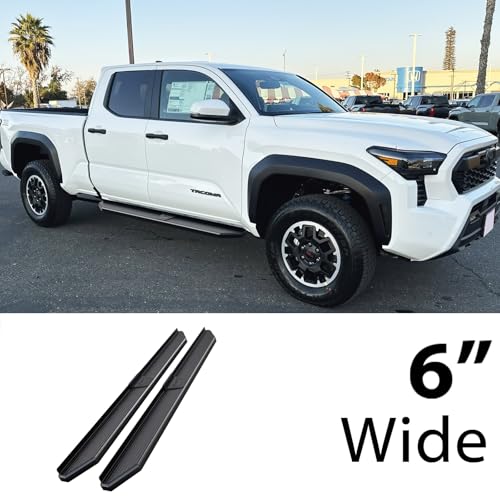 Estribos planos HD Ridez 6" negros para Toyota Tacoma 2024-2026 miniatura 2