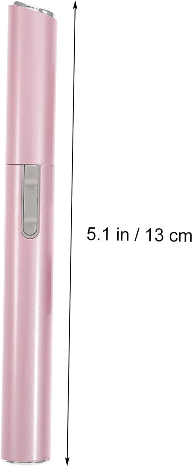 Pink Pen Shaped Electric Eyebrow Trimmer with Comb for Facial Hair