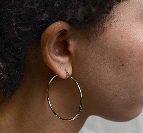 Image of 14K Gold Classic Real Hoop Earrings, (2mm Tube)