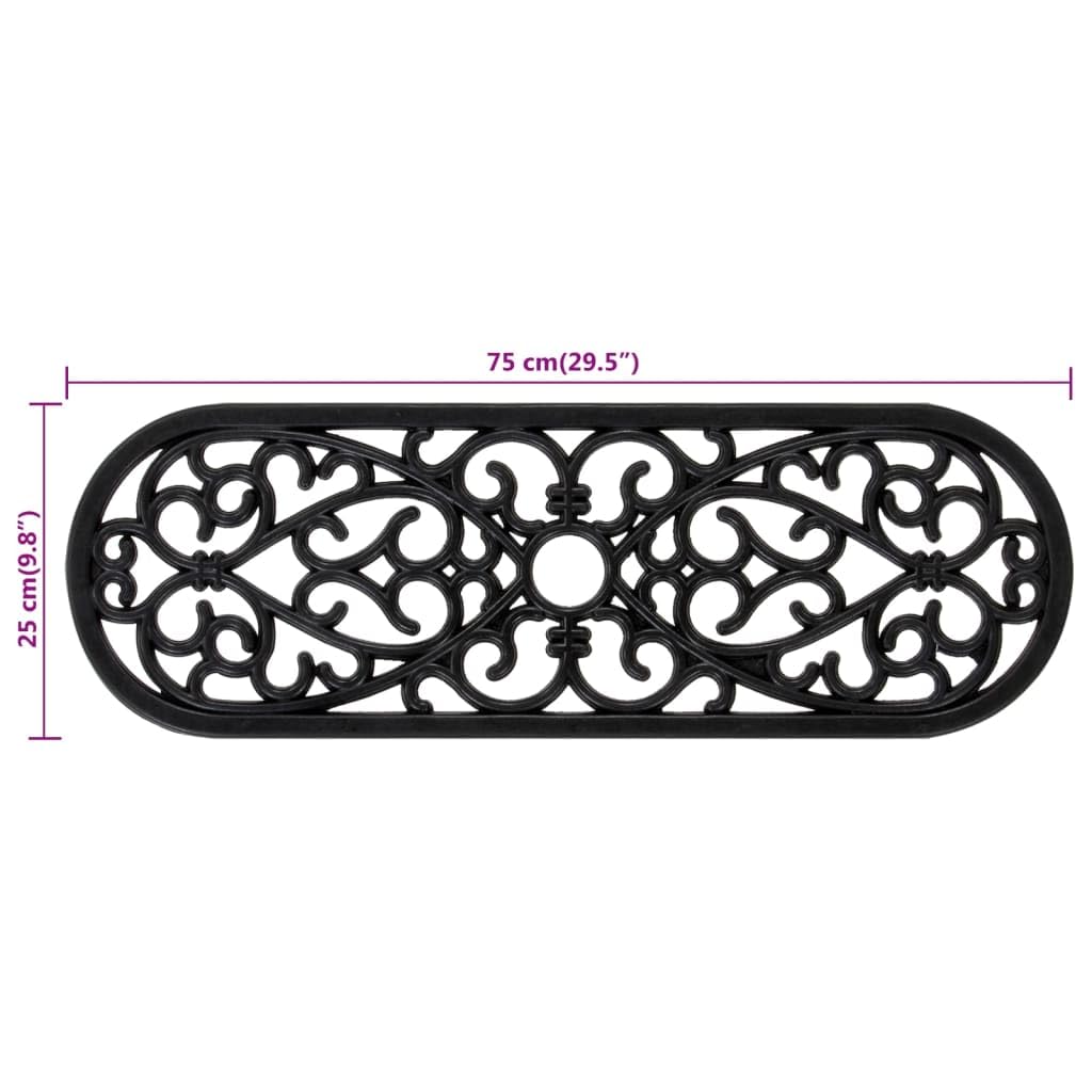 vidaXL Alfombrillas de Escalera de Goma 10 uds, Tapetes para Peldaño de Escalera, Alfombrillas Antideslizantes, Cubiertas de Escalones, Goma 25x75 cm