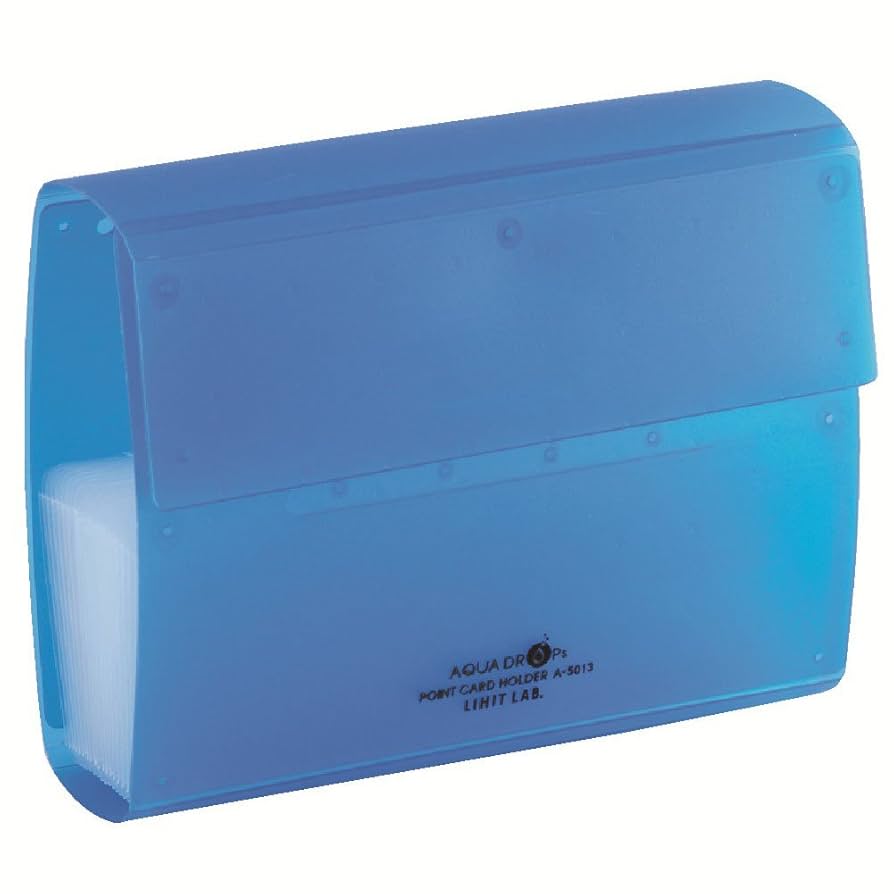 2200+ カードケースホルダー(水色) IDカードホルダー シュリンクレザー (横型)