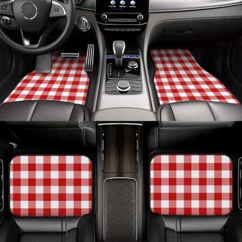 Alfombrillas para coche de cuadros rojos: dale un toque deportivo y único a tus viajes diarios 6