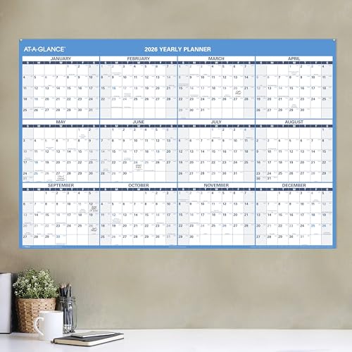 Calendrier 2026 effaçable à sec AT-A-GLANCE 122x81cm grand format horizontal