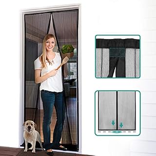 Homitt Magnetic Screen Door with Heavy Duty Mesh Curtain and Full Frame Hook&Loop
