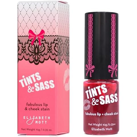 Elizabeth Mott Tints & Sass Rosy Lip Stain and Cheek Tint – Long-lasting Natural Lip and Cheek Color For All Skin Types and Skin Tones, Cruelty Free (10g/0.35oz) Cover