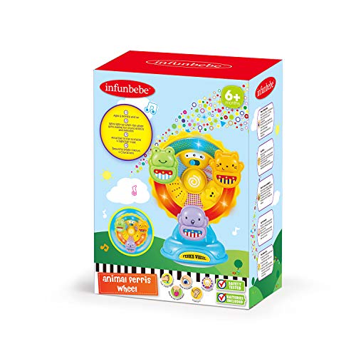 infunbebe Animal Ferris Wheel Spinning Wheel Toy with Music and Light for Toddlers Infants from 6 Months and up
