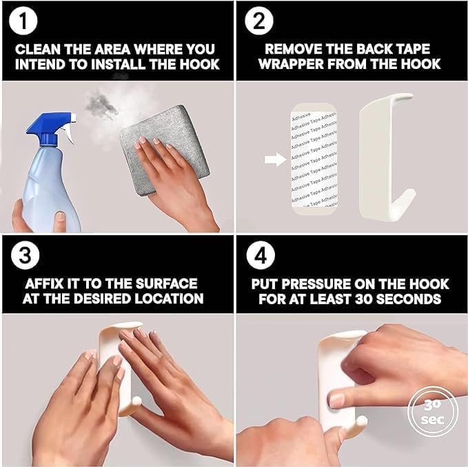 Miniatura 8 de IndianShelf Ganchos adhesivos decorativos para baño, ganchos adhesivos de cerámica, bohemios, para toallas, ganchos de ducha sin daños en uñas,