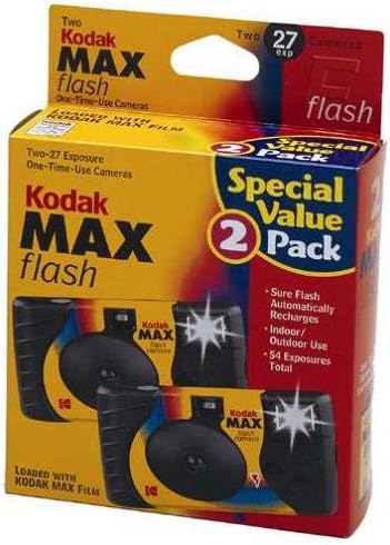 2 Kodak MAX 35mm Single Use Cameras with Flash