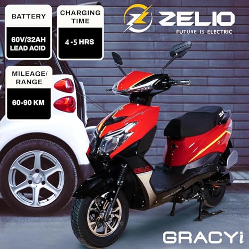 Image of ZELIO GRACYi Electric Scooter | 60V /32AH Lead Acid Battery | Approx. 55-60 km Range | Non-RTO | Single Disc Brake | 4-5 Hrs Charge Time | Alloy Wheels