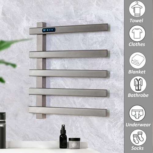 Toallero calefactable de pared de acero inoxidable premium para mantas 6