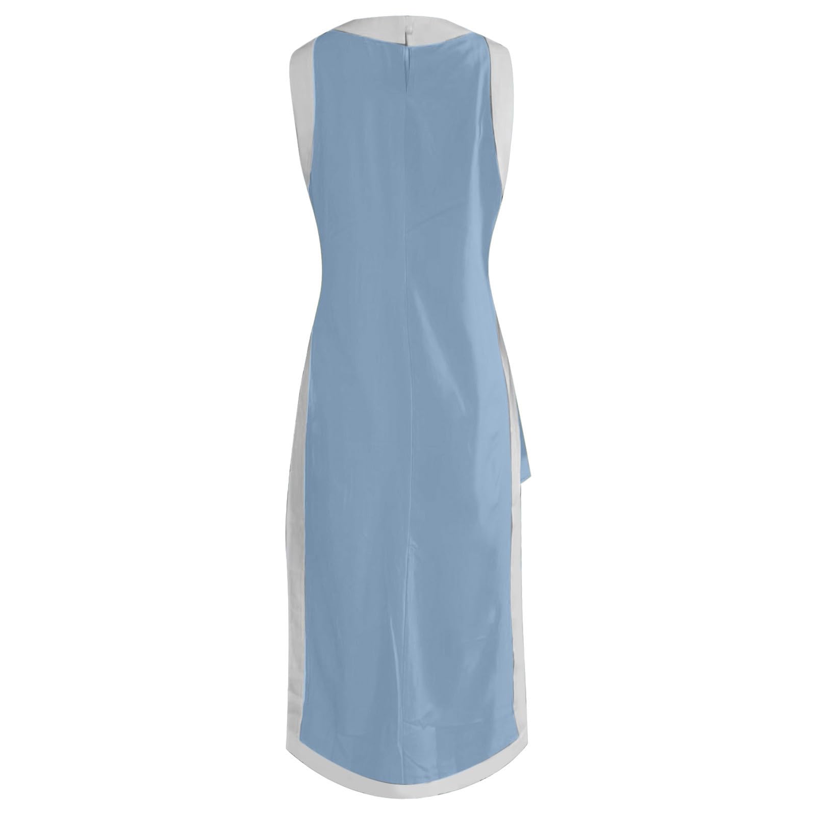 Generisch Combinaison d'été en lin pour femme, 2 pièces, col rond, débardeur et pantalon large avec poches, tenue de loisirs en coton, tenue respirante pour plage, voyage, bureau