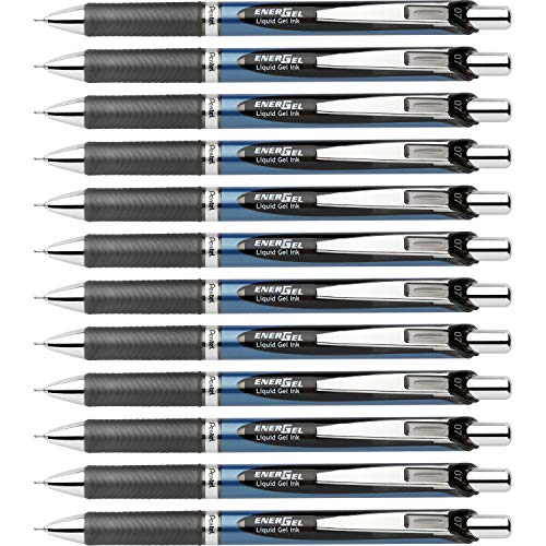 Bolígrafos Gel Pentel Punta Aguja 0.7 mm Negro x12 miniatura 1
