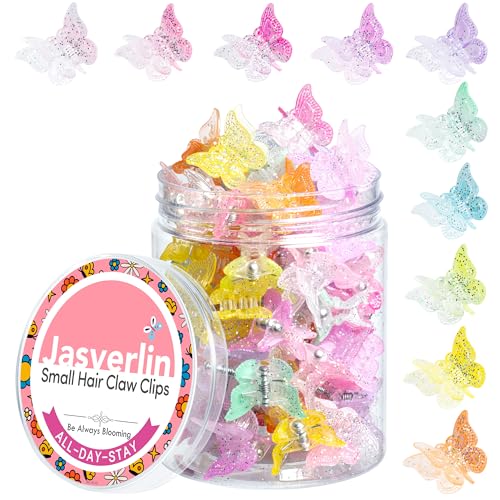 Pinzas Mariposa Mini para Cabello, 50 Piezas, Arcoíris miniatura 1