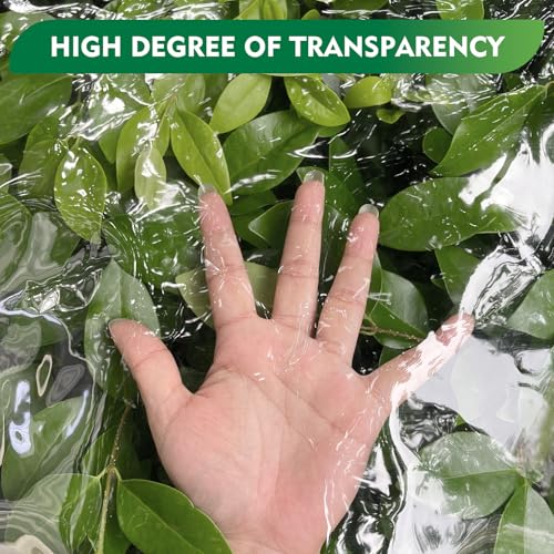 Dulepax Lona transparente impermeable resistente de 450 g/m² de PVC transparente con ojales, resistente al viento y a los desgarros, para jardín, cenador, cerramiento de patio con bridas de cable - imagen 3