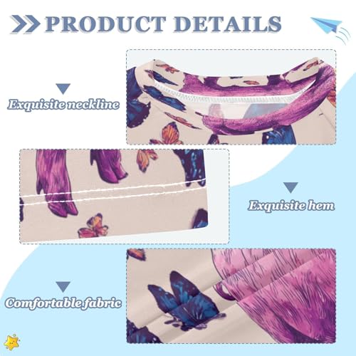 Boys Short Sleeve T-Shirts Butterfly Farm Pigs Rashguard Kids Swim Shirts Sun UPF 50+3