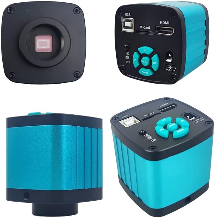 Miniatura 2 de Cámara de microscopio digital de video industrial 48MP 4K 1080P HDMI USB HD, lente de montaje C, anillo LED, luz de anillo LED, reparación de