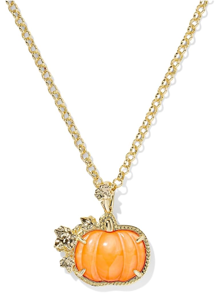 Orange Kendra Scott Pumpkin Long Pendant Necklace