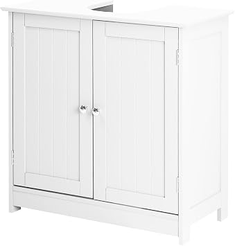 Bathroom Pedestal Sink Storage Cabinet, Bathroom Wood Storage Pedestal Under Sink Organizer Cabinet with Internal Shelf,White