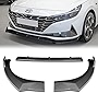 Q1-Tech Front Bumper Lip fit for compatible with 2021-2022 Hyundai Elantra, Front Bumper Lip Spoiler Air Chin Body Kit Splitter Painted Glossy Carbon Fiber Look ABS, (Sport-Style)