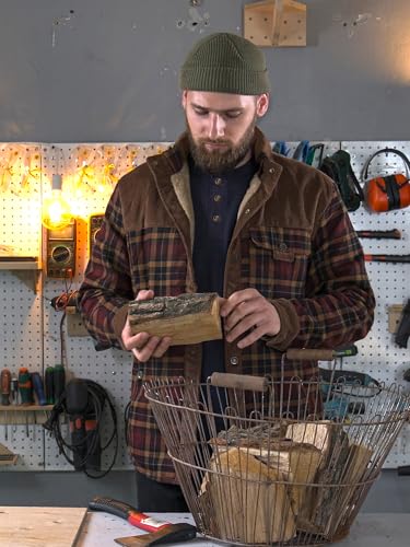 Mr.Stream Men's Shirt Jacket Coffee M Henley Navy Blue M4