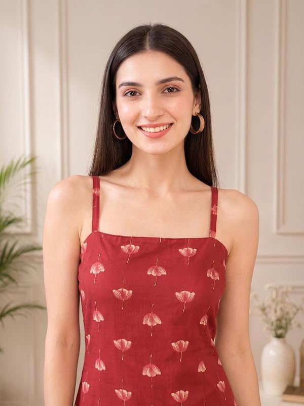 Image of Varanga The Rust Blossom Women's Maxi Dress