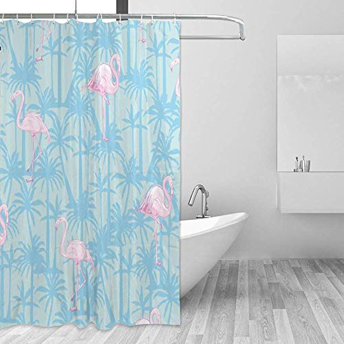 Rideau de douche lavable en machine en polyester imperméable avec crochets inclus