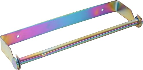 Soporte para toallas de papel debajo del gabinete para cocina, soporte para rollo de papel de acero inoxidable SUS304, arco iris autoadhesivo o