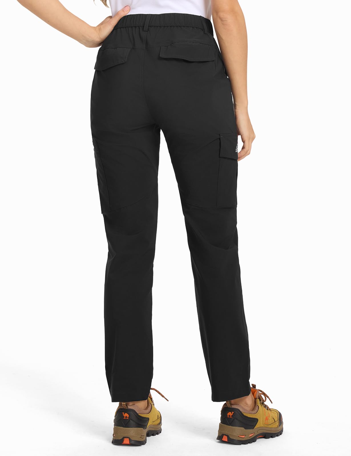 donhobo Hose Damen Wanderhose Leichter Atmungsaktiv Cargohose Wasserabweisend Quick Dry Stretch Outdoorhose UV-Schutz Trekkinghose Funktionshose mit 6 Taschen