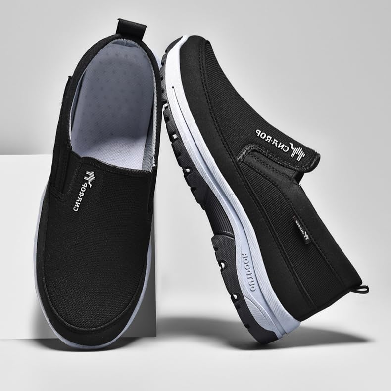 Men's Solid Color Slip-On Walking Shoes - Breathable, Durable & Comfortable for Outdoor & Daily Use3