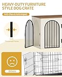 Hzuaneri Hundekäfig Möbel, 108 cm Hundebox für Zuhause, 3 Türen, Bogentür, Moderne Hundebox Indoor für Hunde, Beistelltisch, Hundekäfig Hochbelastbar, 108 x 64 x 76 cm, Weiß Braun DFC86014B