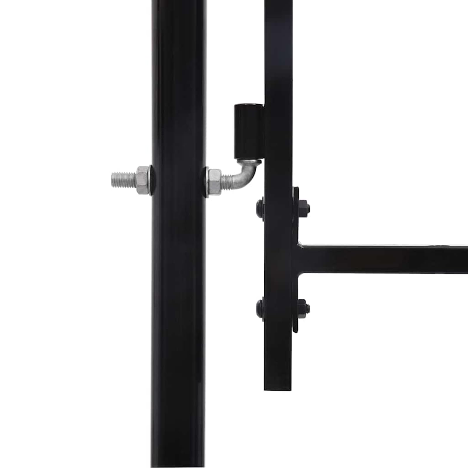 Homgoday Cancello a Singola Anta con Archi in Acciaio 1x1 m Nero, Cancello per Recinzione da Esterno Cancello per Giardino, Porta Staccionata Pedonale Barriera per Cortile Cancelletto da Giardino