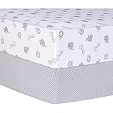 Trend Lab Gray Safari and Dot 2 Piece Fitted Crib Sheets, Gray/White